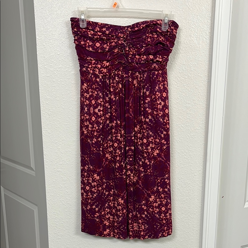 Soma size small Floral Strapless Dress in magenta, coral and pink